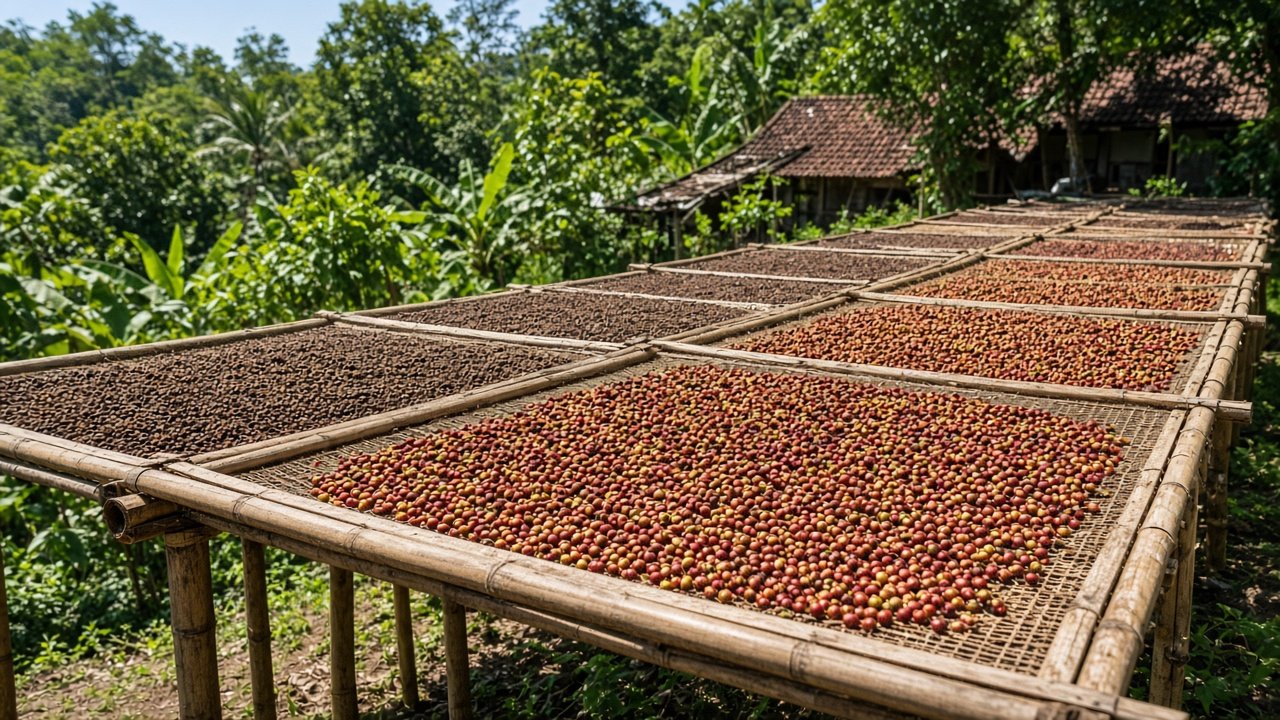 Java Robusta green coffee beans from Indonesia